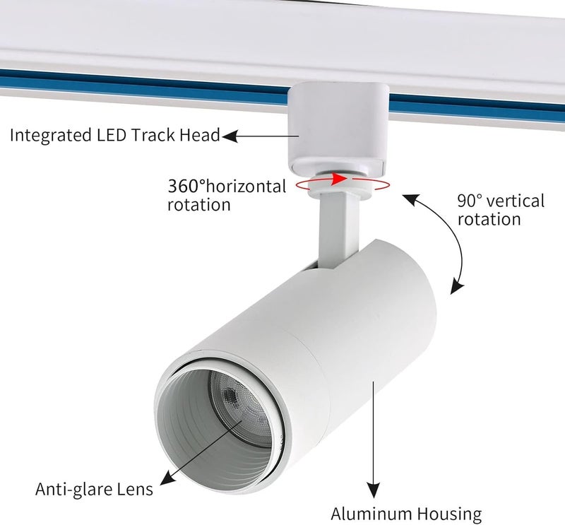 Ajbvp 5CCT LED Track Lighting Heads 12W Dimmable,Zoomable Beam15°/24°/36°/45°/60°,2700K/3000K/3500K/4000K/5000K,Single Circuit H Track Lighting Heads Ceiling Fixtures Art Lighting (5CCT-White) - Image 5